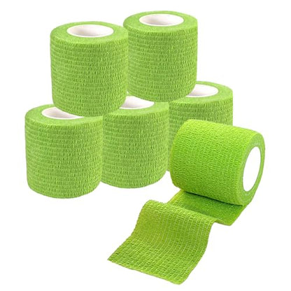 2 Inches Self Adhesive Bandage Wrap Bulk, 6 Pack, Grass Green - color: Grass Green