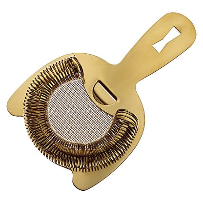 Barfly Fine Mesh Spring Strainer, Gold Plated - color: Gold