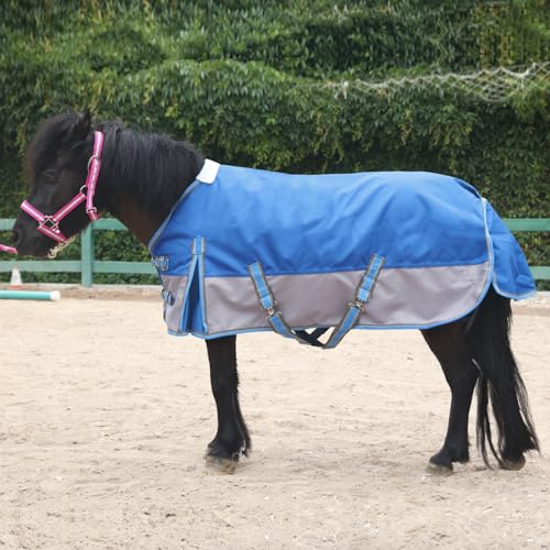 1200D Mini Horse/Pony Blanket 0g No-Fill Waterproof Turnout Sheet - color: Royal Blue, size: 48"