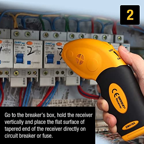 allsun AC 100-120V Circuit Finder Non-Contact Voltage Sensor Auto-Sensing Receiver Transmitter Locates AC Circuits Fuses - style: EM419A-110V US Plug