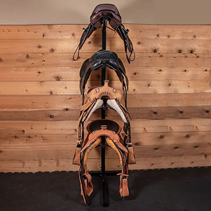 EASY-UP Portable Multi Saddle Racks for Horses | Quick Assembly & Disassembly | Holds English & Western Saddles | Stable & Durable | 5-Year Warranty - size: 4 Tier
