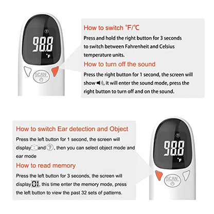 Cat & Dog Thermometer, pet Ear Thermometer, Specially Designed for Pets, Quickly and accurately detects Temperature in 1 Second (White)
