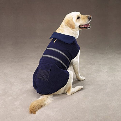 Casual Canine Fleece-Lined Reflective Dog Jacket for Safety, Blue - Medium - color: Navy, size: Medium
