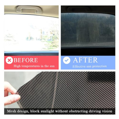 4 PCS Car Side Window Sunshade, Sun Blocking Static Cling Films Stickers Auto Sunshade, Reusable Block UV Rays Heat Insulation Privacy Protector Car Film for Most Vehicles