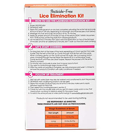 Ladibugs Complete Head Lice Treatment Kit with Professional Nit Comb