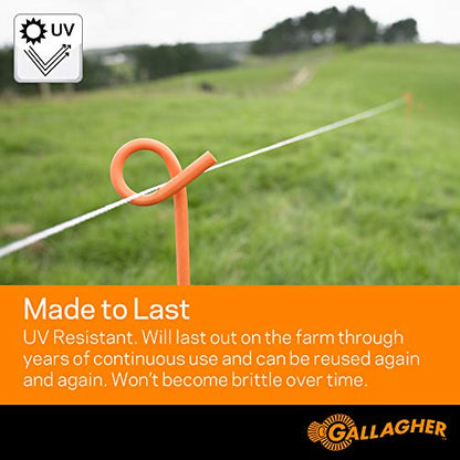 Gallagher Electric Fence Wire — 1,640ft (500m) Polywire for Livestock, Horses & Cattle | 6 Stainless Steel Strands | Poly Wire UV & Rust Resistant | 1/16" Diameter