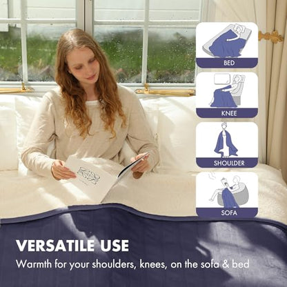 Heated Blanket Twin Size Purple, 10Hrs Auto-Off, ETL Certified - color: 01 - Purple, size: Twin - 62" x 84"