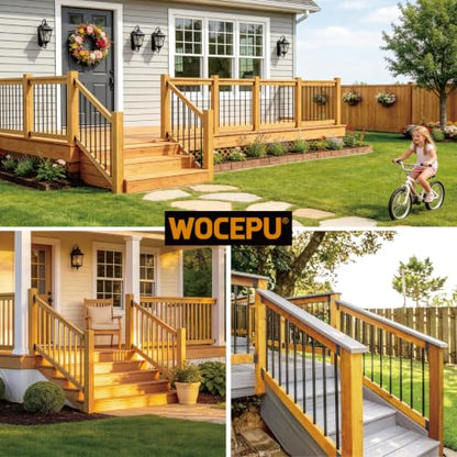 30° Stair Stainless Steel Deck Railing Brackets Connectors for 2"x4" (Actual 1.5"x3.5") Railing Wood Post (4 Pair) - size: Angle 30°