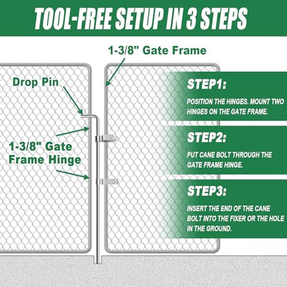 Cane Bolt Gate Drop Rod for Chain Link Fence 1-3/8" x 32" - size: 1-3/8" × 32" (1 PACK)