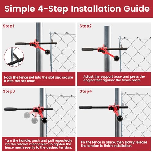 Chain Link Fence Stretcher Tool Heavy Duty Ratcheting Fence Puller