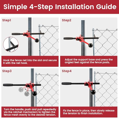 Chain Link Fence Stretcher Tool Heavy Duty Ratcheting Fence Puller