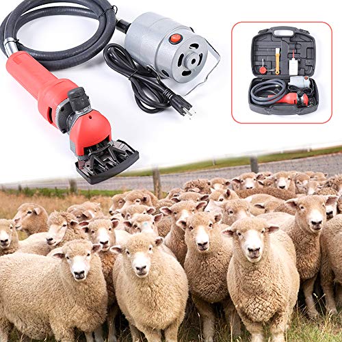 TFCFL Professional Sheep Shears 750W, Farm Electric Clippers for Goats, Alpaca, Llamas, Horse, Cattle, Large Dog Farm Livestock, Heavy Duty Potable Animal Hair Fur Grooming Cutter (Red) (750W)