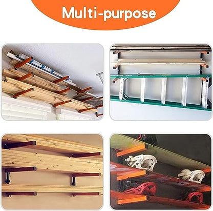 Ultrawall Wall Mount Wood Organizer and Lumber Storage Rack with 3-Level | Garage Metal Wood Storage Rack for Indoor & Outdoor Use, Black 4 Pack - style: Black-4 PACK