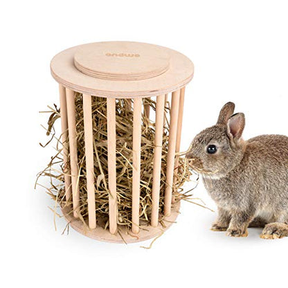 andwe Rabbit Hay Feeder Wooden Food Feeding Rack Easy to Fill