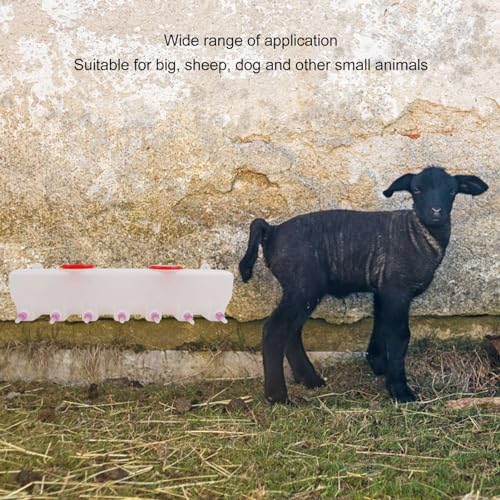 Livestock Milk Feeder 14 Nipple Double Sided Design for Lambs Calves and Piglets 9L Capacity with Silicone Drink Nipples and Check Valve
