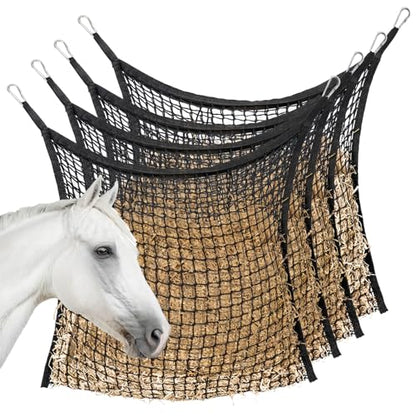 Slow Feed Hay Nets for Horses, Large Capacity Hay Bags, 4 Pack - size: 4PCS