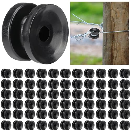 Pangda 100 Pcs Electric Fence Insulators Ring Corner Post Insulator, Black - color: Black