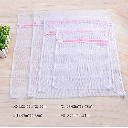 Washing Bags,Clothing Washing Bags,5 Medium for Laundry,Blouse, Hosiery, Stocking, Underwear, Bra and Lingerie, Travel Laundry Bag Pack of 5 - size: Medium (15.7*11.8 in)