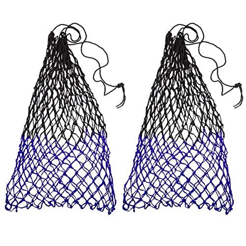 Set of 2 42" Soft Mesh Hay Nets with 2" Holes, Fits 4-6 Flakes of Hay (42", Yellow/Black) - color: Yellow/Black