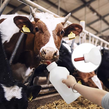 2 Quart Calf Nursing Bottle Rubber Screw Nipple with Replacemen Cap
