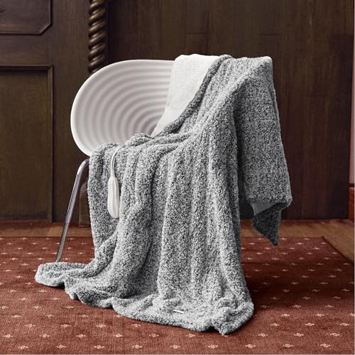 Templewet Heated Blanket Throw 50" x 60",Cute Electric Blanket,Greige | Timer Settings,Auto Off,Soft Sherpa Heated Throw Blanket,Machine Washable,Fast Heating for Sofa Bed Office Use,Gifts for Mom - color: Greige