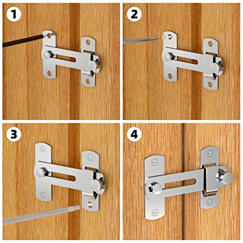 L'aimefois 180 Degree Flip Sliding Barn Door Lock for Privacy (Silver 1) - color: silver 1