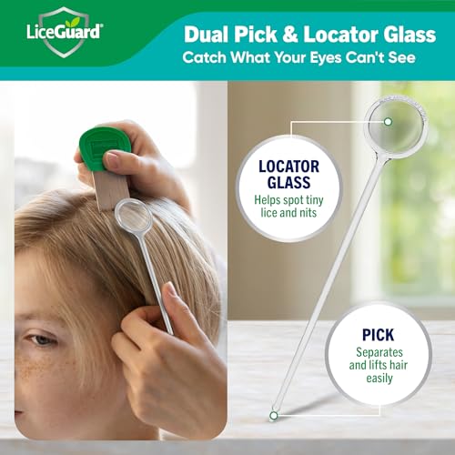 LiceGuard Lice Comb Kit, 2 x Stainless Steel Nit Combs, 1 x Magnifying Pick