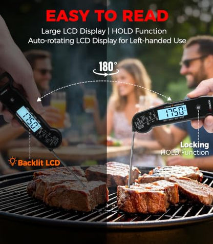 Atogou Professional Meat Thermometer Digital, <1 Sec Instant Read, Black - color: Black