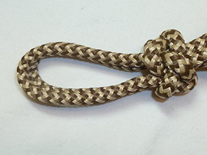 Horse Pocket Halter, Quick Catch Halter - 1/4" Polyester Rope - color: Brown/Tan Zig Zag