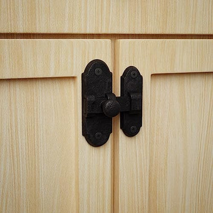Renovators Supply Manufacturing Slide Bolt Latch 2.2 in. Black Wrought Iron Ball Tip Style Slide Bolt with Mounting Hardware - size: Pack of 1