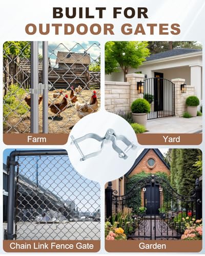 4Pcs Chain Link Fence Gate Hinge Kit Male Post Hinge and Female Frame Hinge
