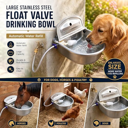 Tessco for you 2 Pack 1.2 Gallon Automatic Horse Water Bowl Large