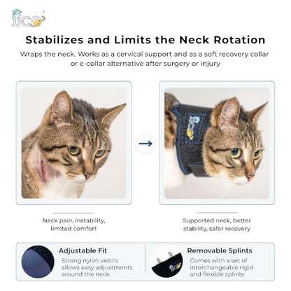Dog Neck Brace - Adjustable Cervical Support Collar with Removable Splints for IVDD, Wobbler Syndrome, Spinal Injuries & Post-Surgery Recovery - Soft Neoprene Cat & Dog Neck Wound Cover (S) - size: S