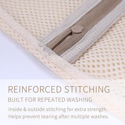 Muchfun Soft Cotton Mesh Laundry Bags for Delicates 12x16 Inches (3 Medium) - size: 3 Medium
