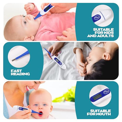 TrelaCo 64 Pcs Digital Thermometers, Oral Fast Reading, Blue - size: Blue