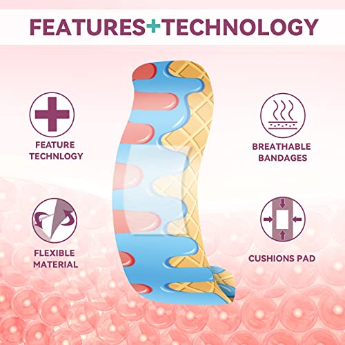 Panelee 120 Pcs Kids Bandages Bulk Waterproof Flexible, Cute Style - style: Cute Style