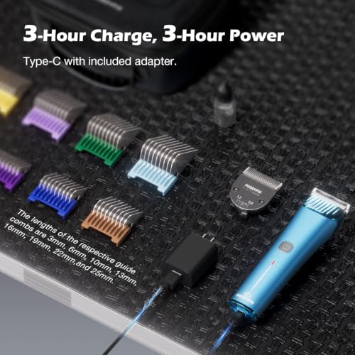 Professional Dog Grooming Clipper with 5-in-1 Replacement Blade - color: Blue