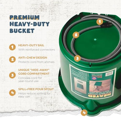 Farm Innovators Heated Flat-Back Water Bucket, 120 Watts, 5 Gallon, 3-Pack