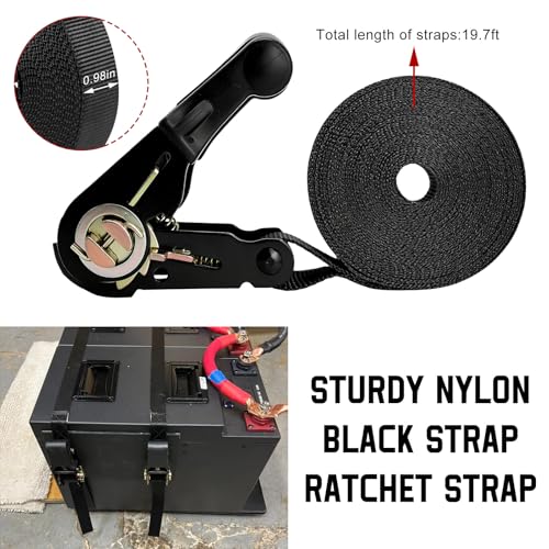 2 PCS Endless Ratchet Tie Down Straps, 1 Inch x 20 Ft Ratcheting Securing Strap with Track Spring Fittings, 1764lbs Heavy Duty Cargo Tie Down Straps for Motorcycle Trailer - color: 20 Ft