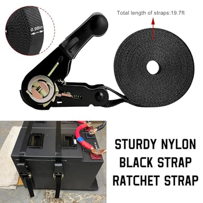 2 PCS Endless Ratchet Tie Down Straps, 1 Inch x 20 Ft Ratcheting Securing Strap with Track Spring Fittings, 1764lbs Heavy Duty Cargo Tie Down Straps for Motorcycle Trailer - color: 20 Ft