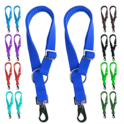 Majestic Ally Pack of 2 Horse Water Bucket Strap Hangers - Adjustable 18” to 30” length – for Indoor or Outdoor Use - color: Royal Blue
