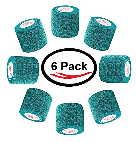 2 Inch Self Adhesive Bandage Wrap & Athletic Tape - 6Pk, Hunter Green - color: Hunter Green, size: 6 Rolls