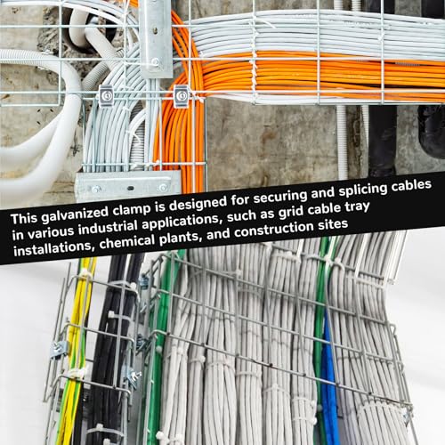 64-Pack Grid Panel Connector Kit, for 4mm-6mm (5/32"-1/4") Wire Shelving & Mesh Cable Trays, Includes Splice Clamps & Reinforced Washers