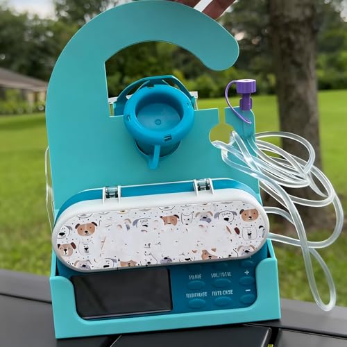 G-Tube Feeding Pump Organizer Holder for Infinity Feeding Pump | Lightweight Durable with Built-in Tubing Coil Storage,Feeding Tube Holder,Tool-Free One-Click Install,for Home or Travel