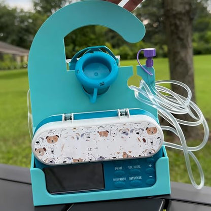 G-Tube Feeding Pump Organizer Holder for Infinity Feeding Pump | Lightweight Durable with Built-in Tubing Coil Storage,Feeding Tube Holder,Tool-Free One-Click Install,for Home or Travel