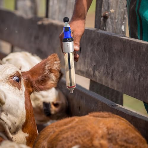 50ML Semi Adjustable Continuous Repeating Syringe Auto Injector – Livestock Pump Automatic Injectors for Syringes – Cattle, Cow, Goat, Sheep, Pig Veterinary Tool