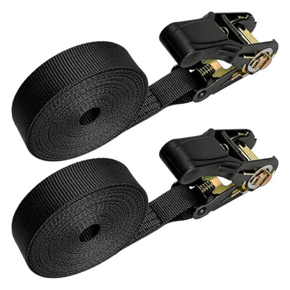 2 PCS Endless Ratchet Tie Down Straps, 1 Inch x 20 Ft Ratcheting Securing Strap with Track Spring Fittings, 1764lbs Heavy Duty Cargo Tie Down Straps for Motorcycle Trailer - color: 20 Ft