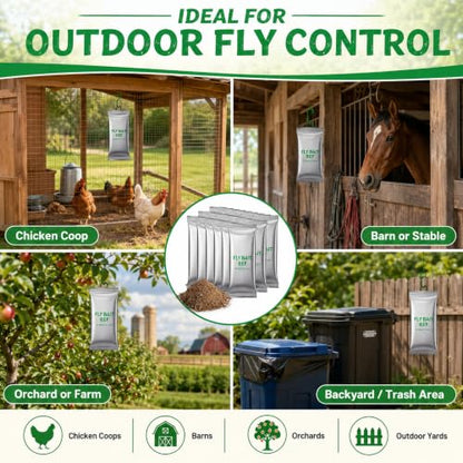 18 Pcs Fly Trap Refill Bulk 30g Outdoor Flying Insect Sticky Trap for House, Garden Backyard Ranch Horse, Blow Flies
