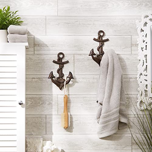 DII Cast Iron Decorative Wall Hook Set, Anchor/Rope, 2 Count - size: Anchor/Rope