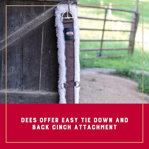 Weaver Equine Super Horse Cinch, Anti-Slip Fleece Lined Saddle Cinch Girth with Flat Buckle, Western Horse Riding Supplies, ‎Brown/Maize